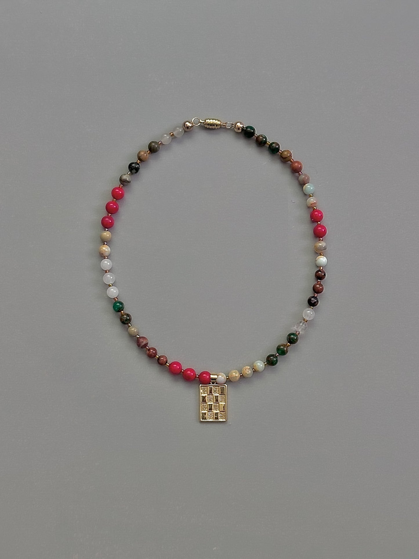 Checkerboard Pendant Necklace