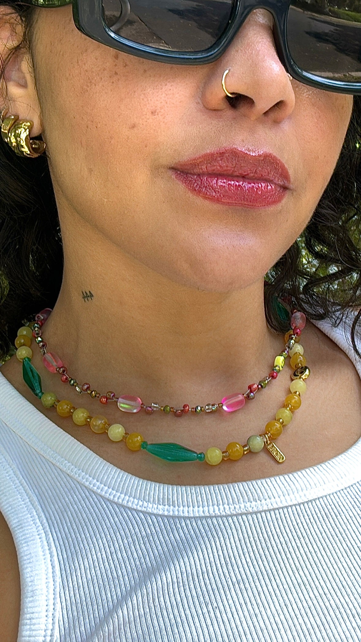 Pink Twist Wire Necklace