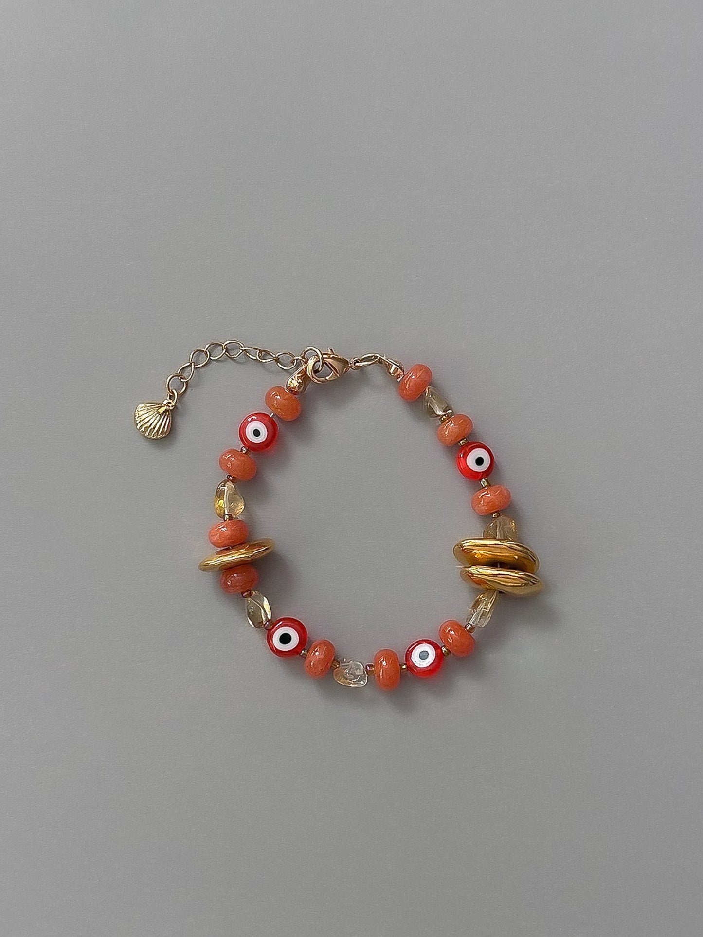 Gold Disk Citrine Bracelet