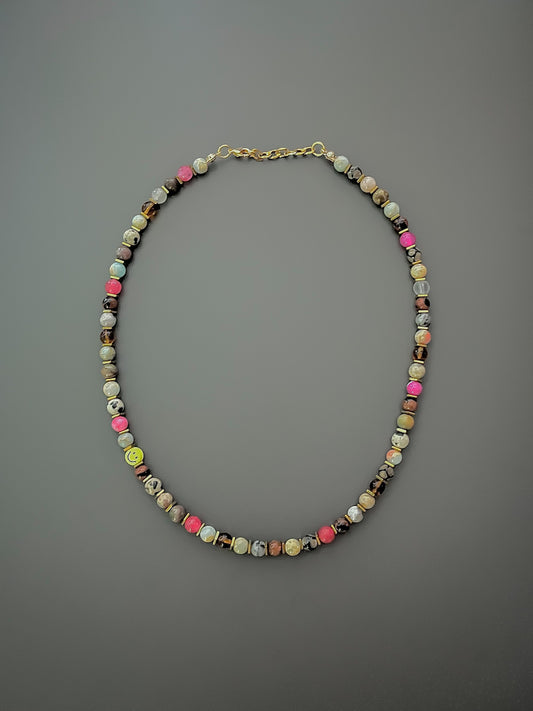 Earth Tone Necklace (Pink Colorway)