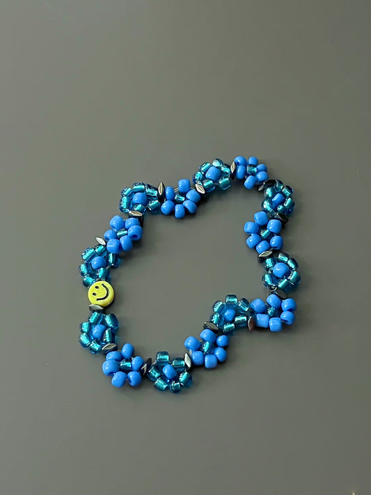 Blue Flower Stretch Bracelet
