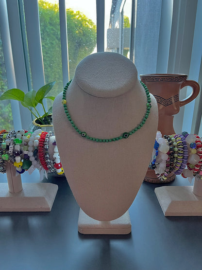 Green Evil Eye Choker