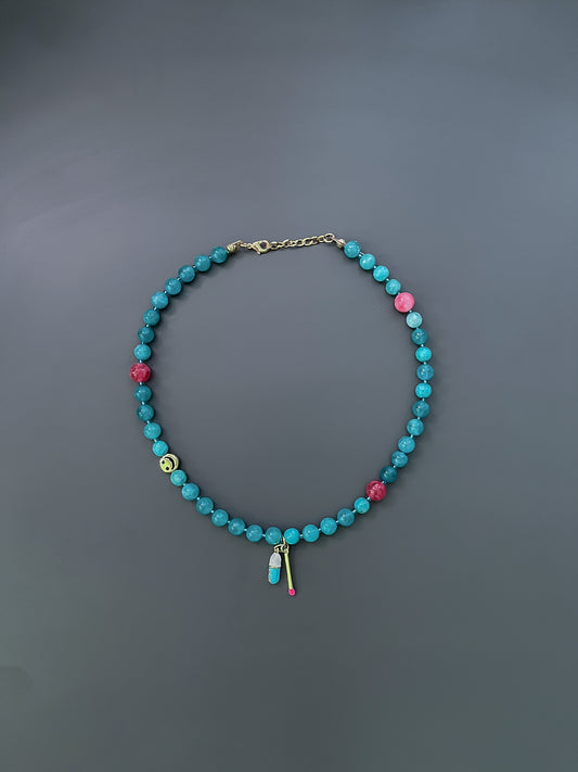 LIMITED EDITION: Blue Amazonite Pill + Match Necklace