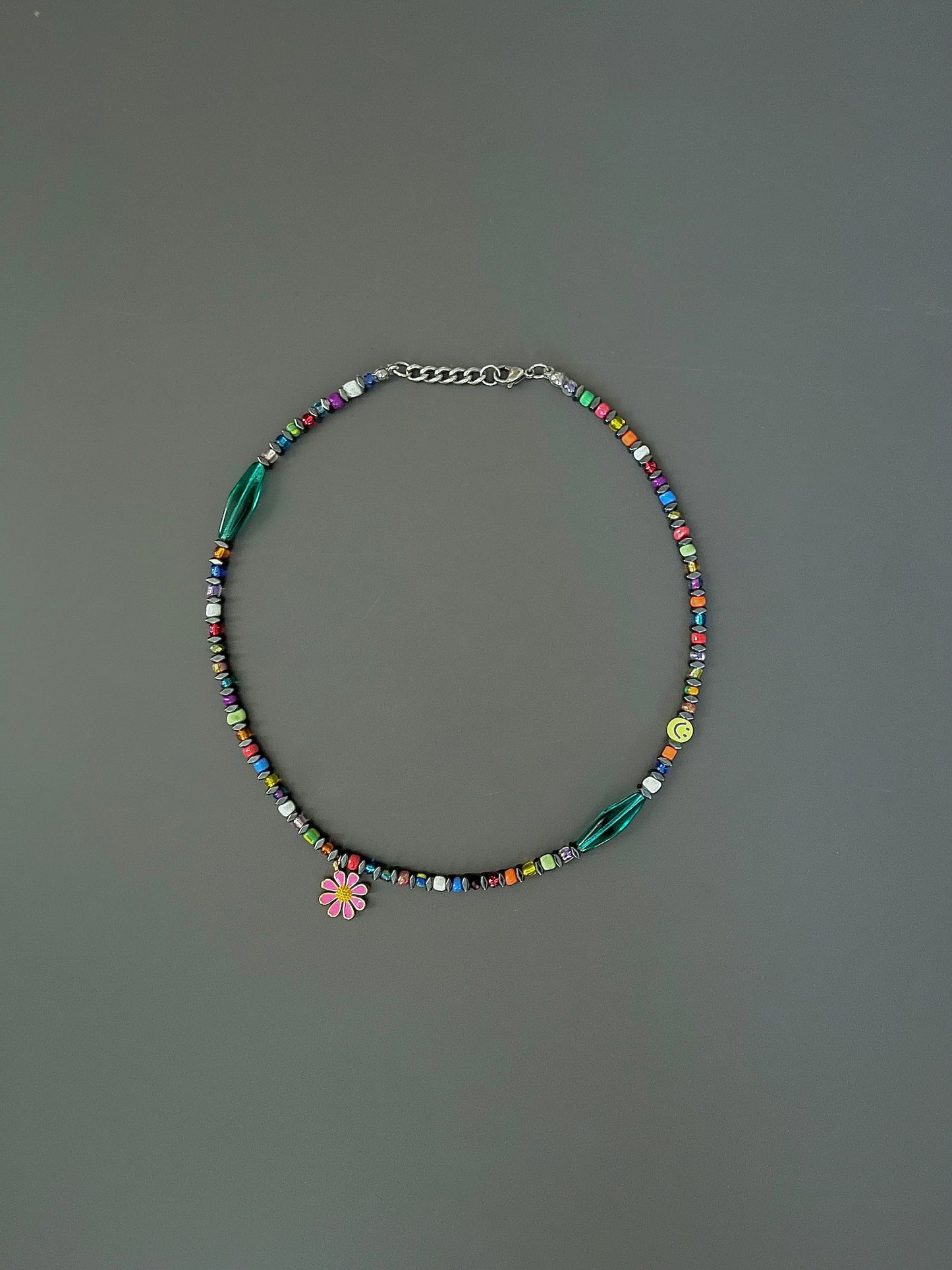 Rainbow Spaghetti Pendant Choker