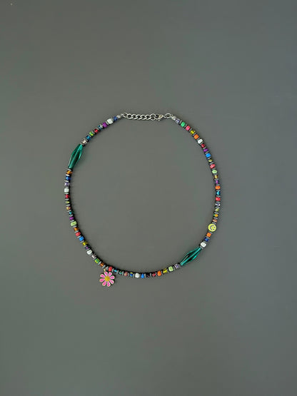 Rainbow Spaghetti Pendant Choker