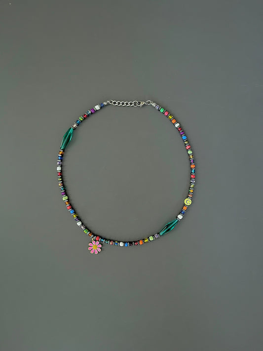 Rainbow Spaghetti Pendant Choker